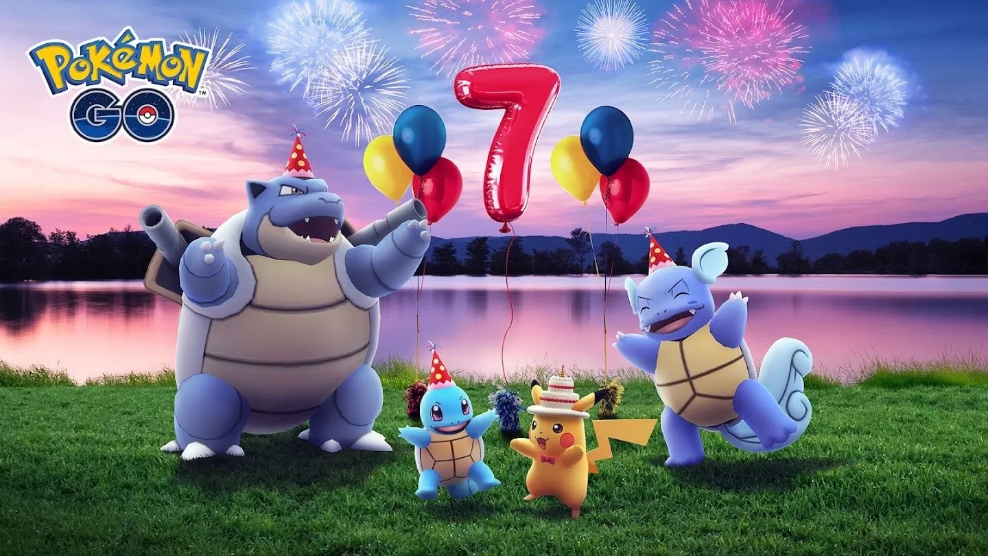 《Pokémon GO》7 周年纪念活动「派对帽卡咪龟／派对帽水箭龟」首度登场插图